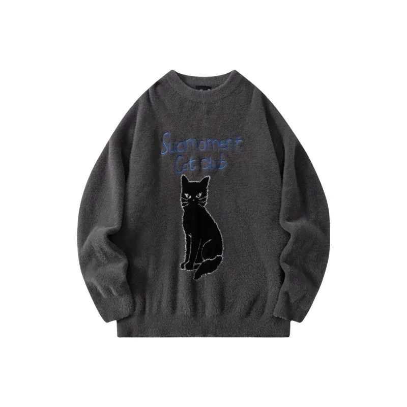 Suamoment Sweater Effortless Style Casual Loose Fit Couple Knitwear Unisex-2