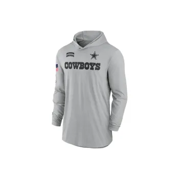 Nike Dallas Cowboys Salute To Service Edge Mascot Lockup Men's Nike Dri FIT Nfl Long Sleeve Hooded Top