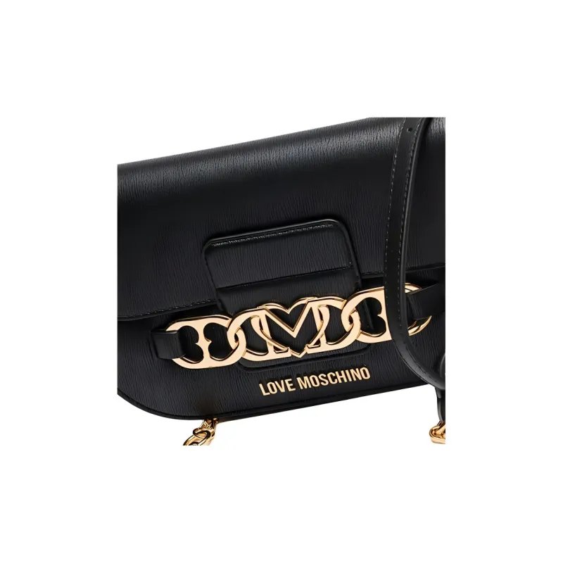 LOVE MOSCHINO Polyurethane Shoulder Bag Crossbody Bag Women's Black-3