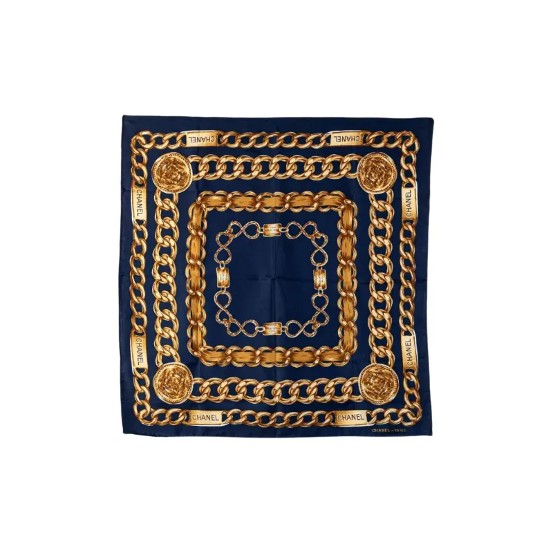 CHANEL 20th Century Interlocking Cc Logo Silk Scarf Scarves-0