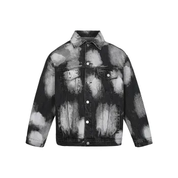 A11SLAVE Loose Fit Denim Jacket Unisex Black Gray Color