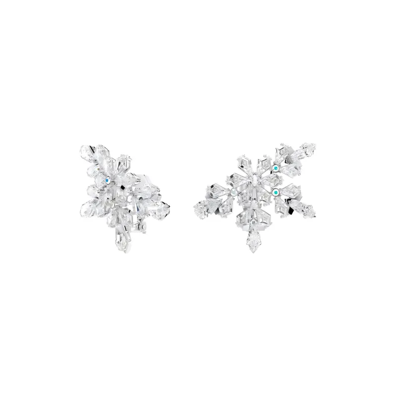 Swarovski Rhodium Plated Clip On Earrings Women's White-1