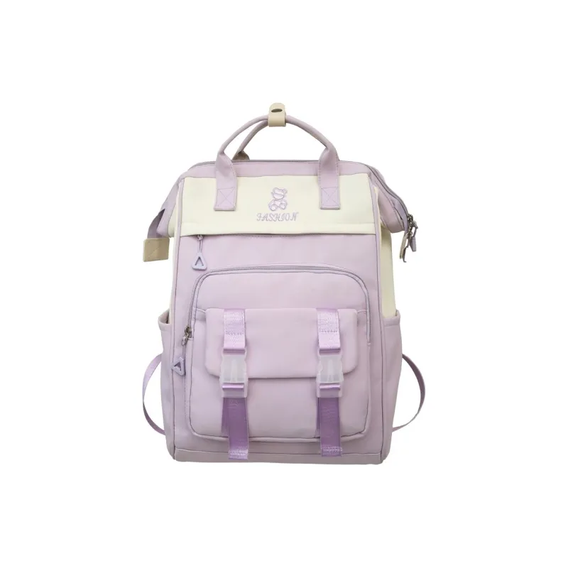 NX DOUGHNUT Nylon Korean Style Schooling Large Capacity Backpack Regular Unisex Multicolor-5