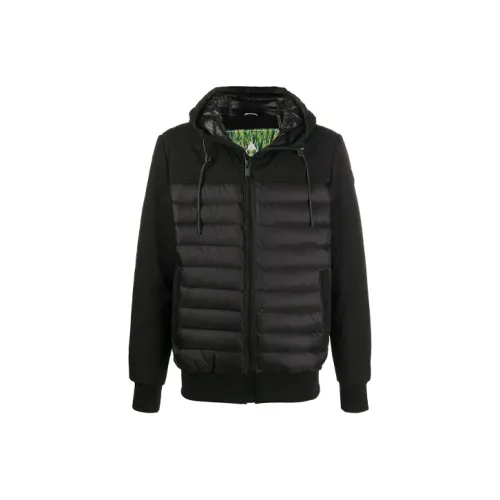 Moose Knuckles Solid Color Hooded Down faux jacket Men's Black