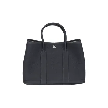 HERMES Garden Party Negonda Calfskin Handbag Women's 85 Ardoise Slate Gray