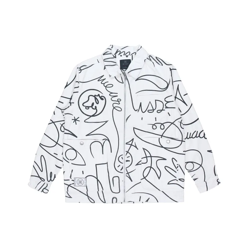 LiNing x Dft Denim Jacket Men's White Denim-0