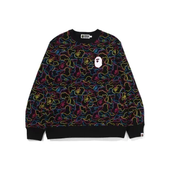 A BATHING APE Neon Camo Crewneck Sweatshirt