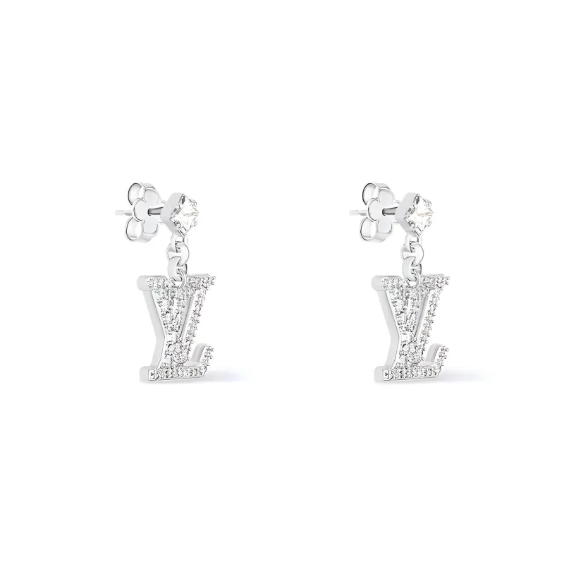 LOUIS VUITTON Metal Earrings Women's Silver-2