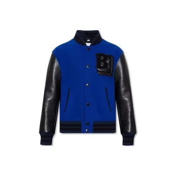 Burberry Leather Sleeve Technical Varsity Jacket