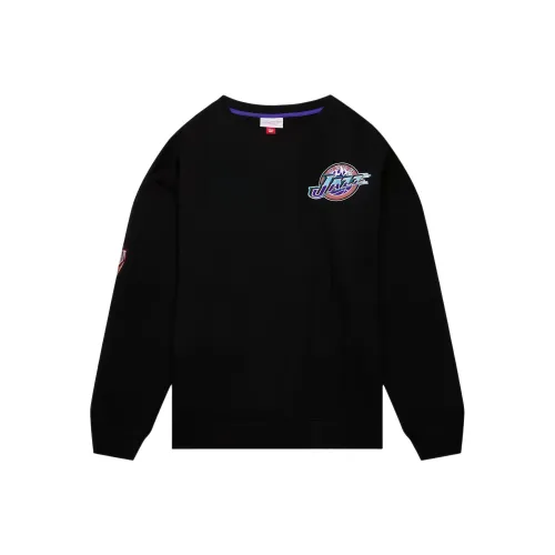 Mitchell & Ness x NBA Utah Jazz Team First Satin Fleece Pullover Sweatshirt Men's Black