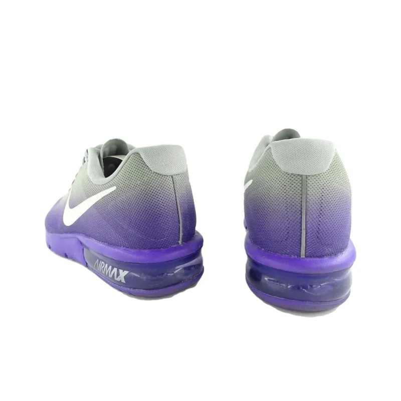 Nike Air Max Sequence Anti Slip Wear Resistant Low Top Running Shoes Unisex Purple-4