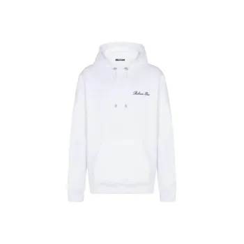 BALMAIN Logo Embroidered Drawstring Hoodie