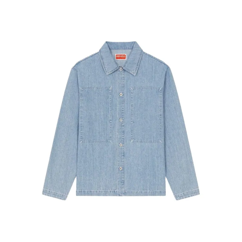 KENZO Buttoned Denim Overshirt Jacket-0