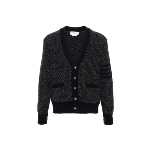 THOM BROWNE 4 Bar Textured knit Cardigan