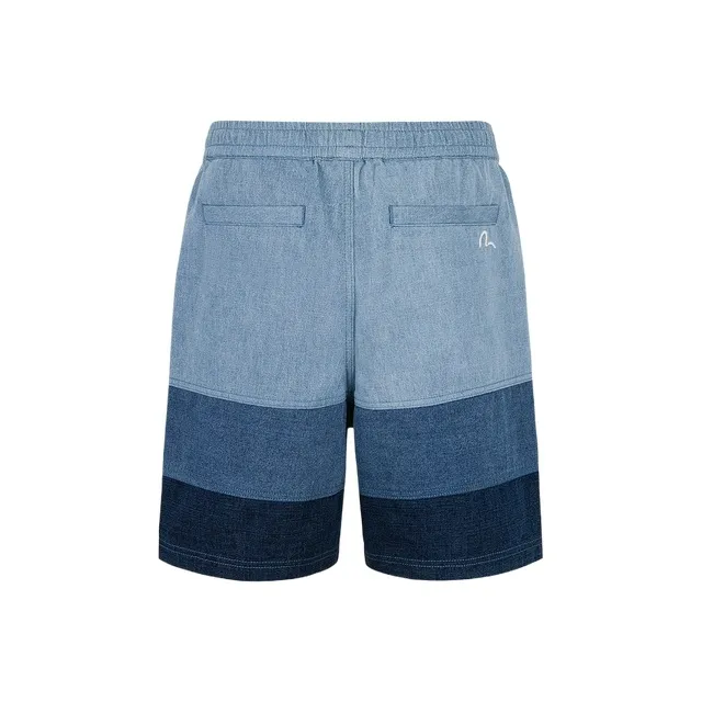 EVISU 2025 Summer Denim Shorts Men's Denim Blue Stripes-1