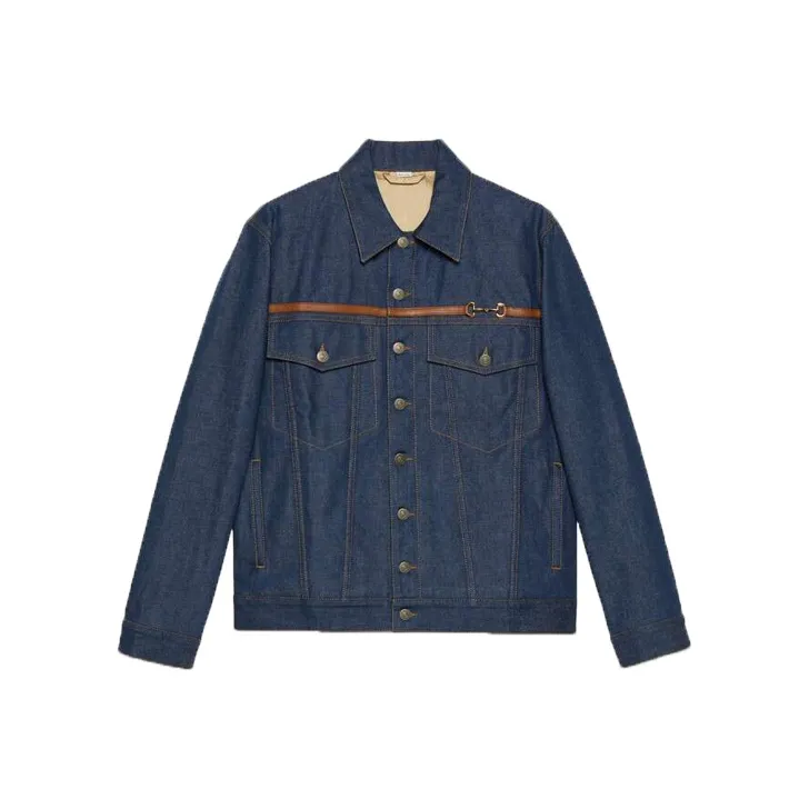GUCCI Denim Jacket Men's Dark Blue-0