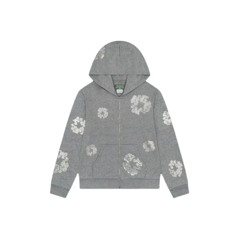 Denim Tears Cashmere Swarovski Cotton Wreath Zip Hoodie-0