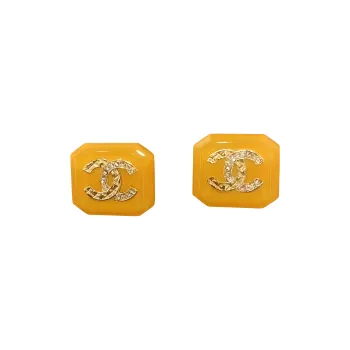 CHANEL Stud Earrings Women's Saffron