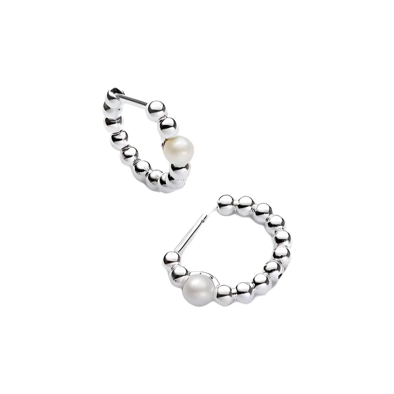 Pandora 925 Sterling Silver Earrings Unisex Silver-2