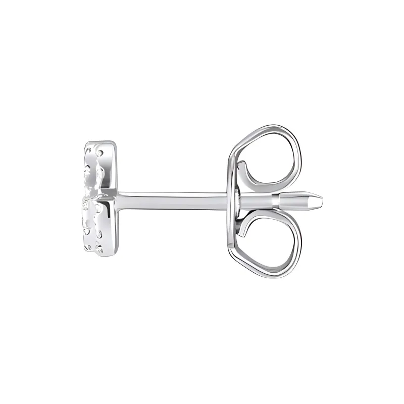 GUCCI 18kt White Gold Interlocking Diamond Stud Earrings-2