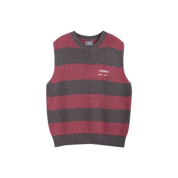 F426 Vests Unisex Red And Gray Stripes