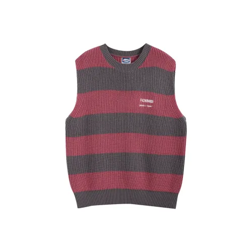 F426 Vests Unisex Red Gray Stripes