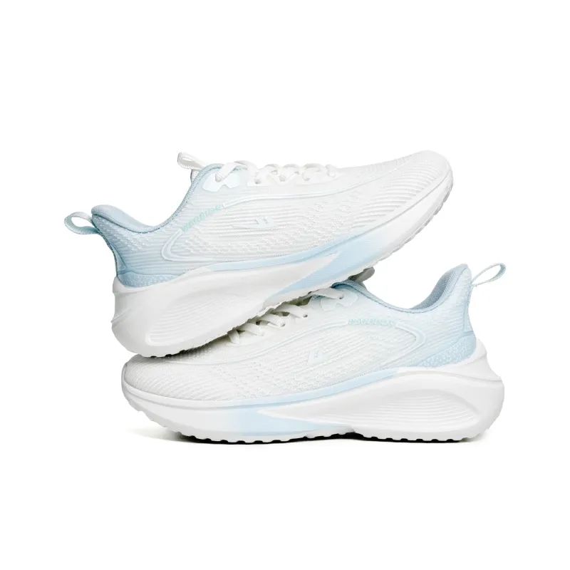 Warrior Cushioning, Slip Resistant, And Abrasion Resistant Low Top Casual Running Shoes Women's White Blue-2