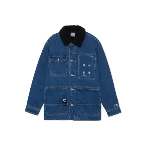 LiNing Skateboard Denim Jacket Men's Blue