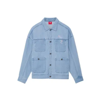 LiNing China Li Ning Denim Jackets Unisex Light Blue