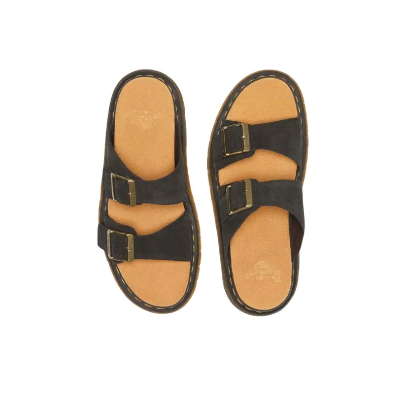 Dr. Martens Josef Suede Slide Sandals Black E.H. Suede-4