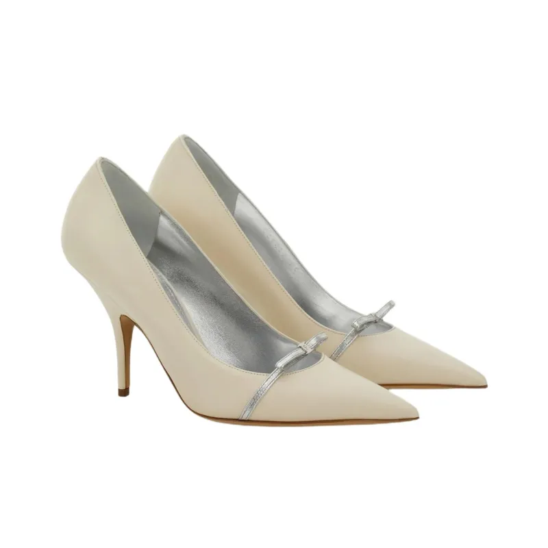 FERRAGAMO Slim Heel High Heels 9.5cm Women's Ivory White-2