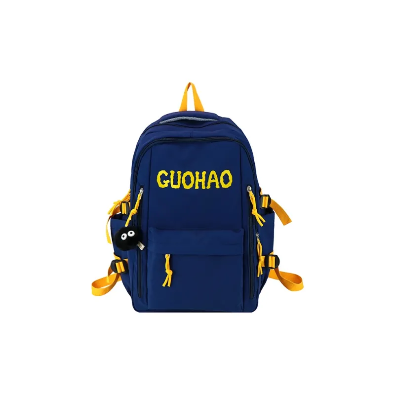 BRABOSTON Nylon Backpack Unisex Black/Red/Yellow/Blue-14