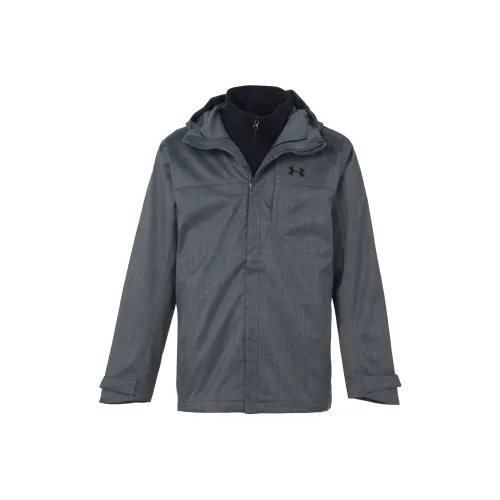 Under Armour Outdoor Hiking Water Resistant Windproof Breathable Water Repellent Windbreaker Jacket Men's Gray