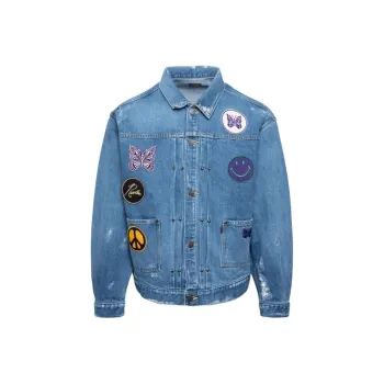 Needles Denim Jackets Men Blue