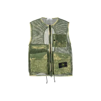 STONE ISLAND Vests Men Green