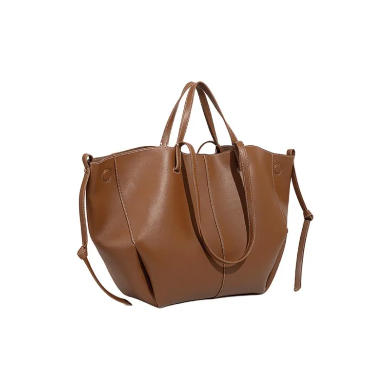 Vigno Synthetic Leather Shopping Bag, One Shoulder Handbag Women's Brown/Black/Elephant Gray-2