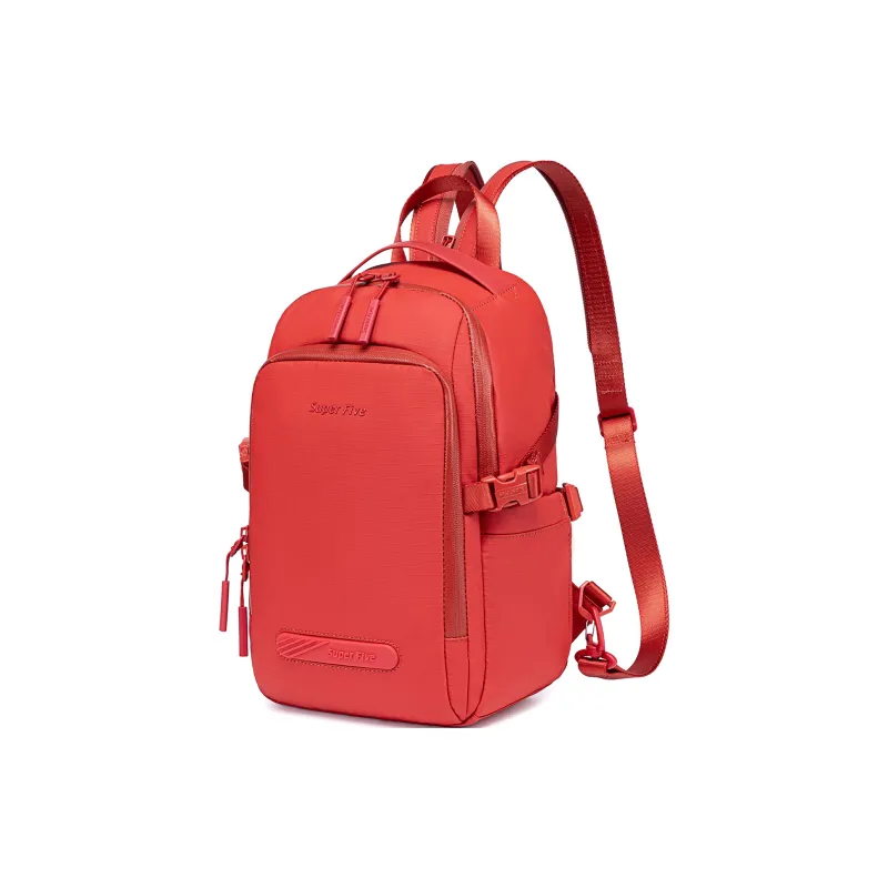 Super Five Polyester Backpack Regular Unisex Black/Orange/Gray/Ecru-9