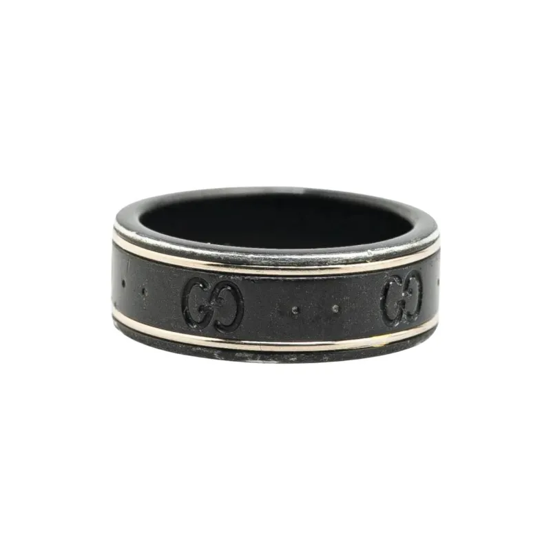 GUCCI 2000 2024 18K White Gold Icon Thin Band Ring-2