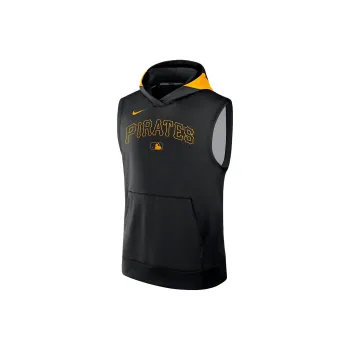 Nike Pittsburgh Pirates Authentic Collection Men's Nike Dri FIT Mlb Sleeveless Pullover Hoodie