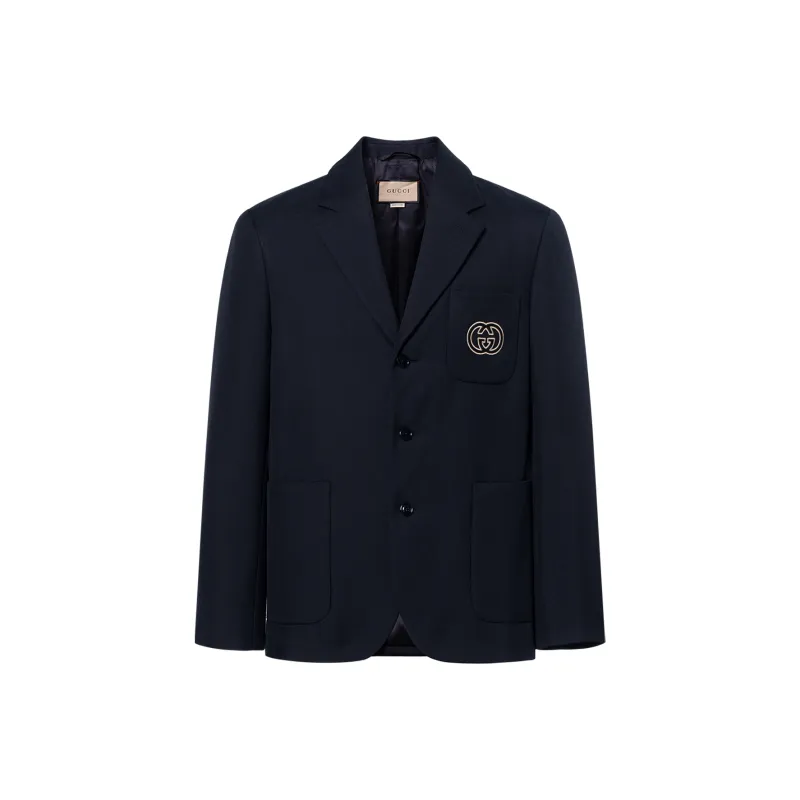 GUCCI Interlocking G Single Breasted Blazer-0