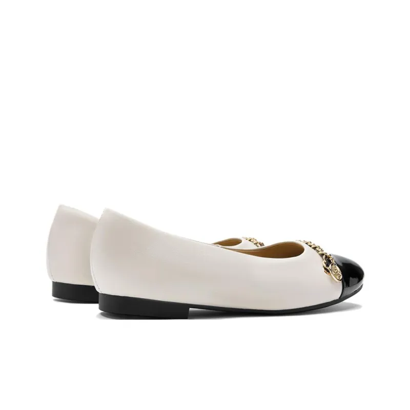 NINE WEST Casual Single Shoes 2cm Women's Ecru/Black-2