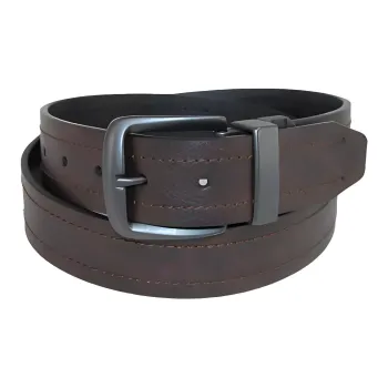 Dickies Letter Logo Pin Buckle Leather Belts Men's Brown Width: 3.8CM