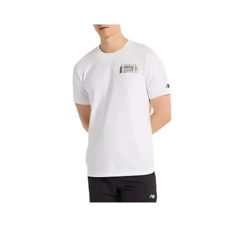 New Balance Nyrr Run For LifeNYRR Boroughs Graphic T Shirt Men's White-0