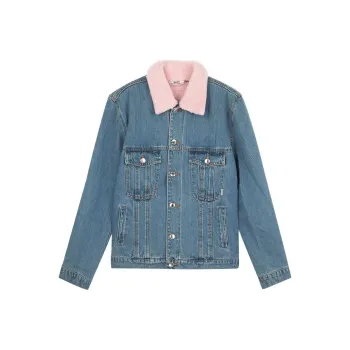 GCDS Denim Jackets Men Light Blue