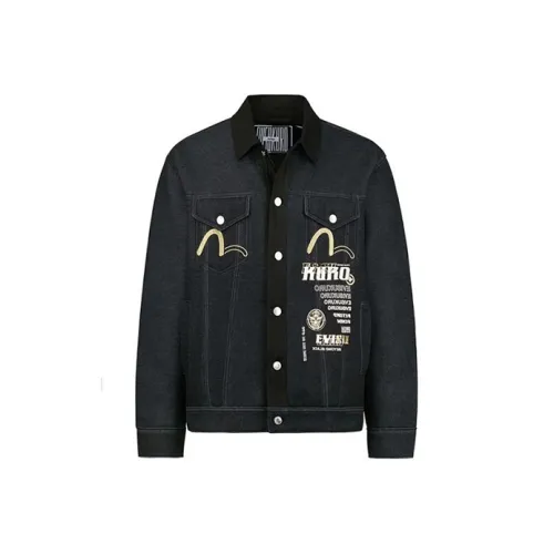 EVISU Denim Jackets Men Black