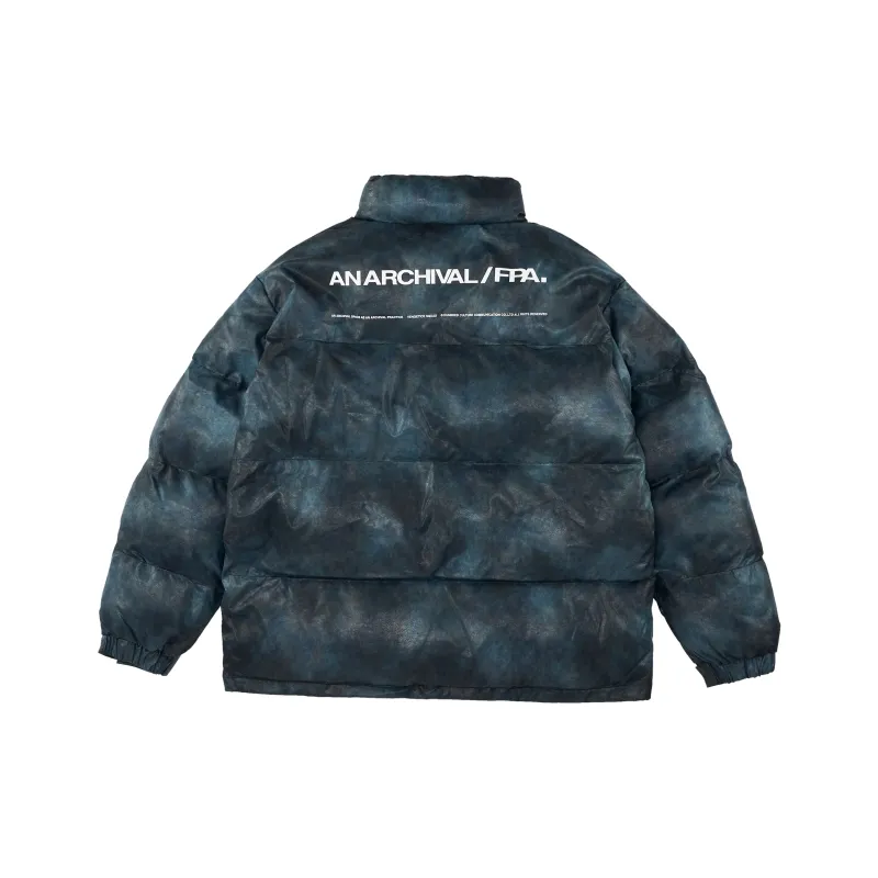 FPA Camouflage Letters Stand Collar Loose Fit Thickened Puffer Jacket Unisex-0