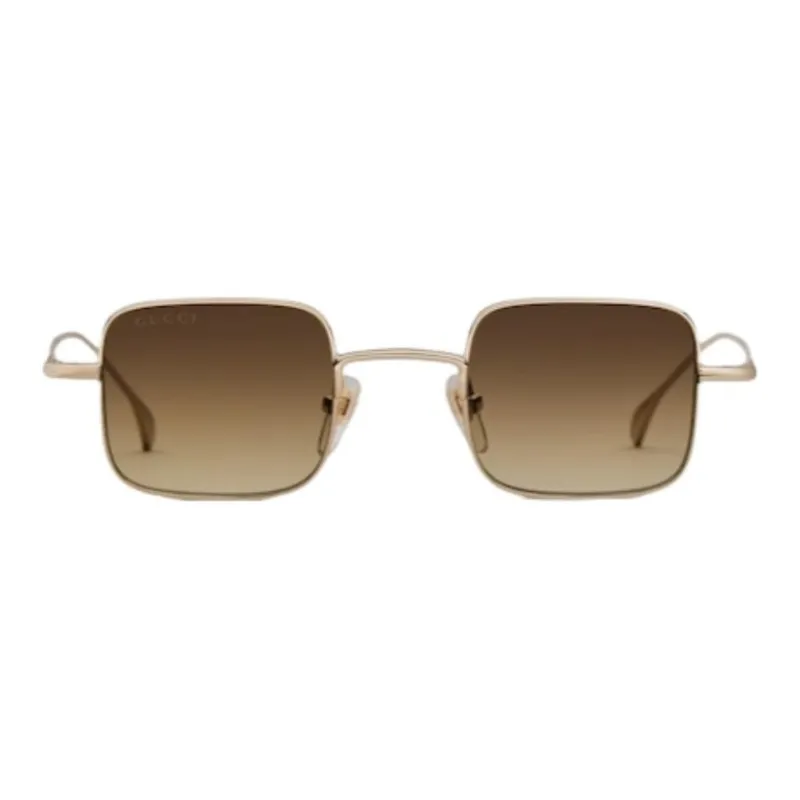 GUCCI Metal Square Sunglasses Men's Gold-0