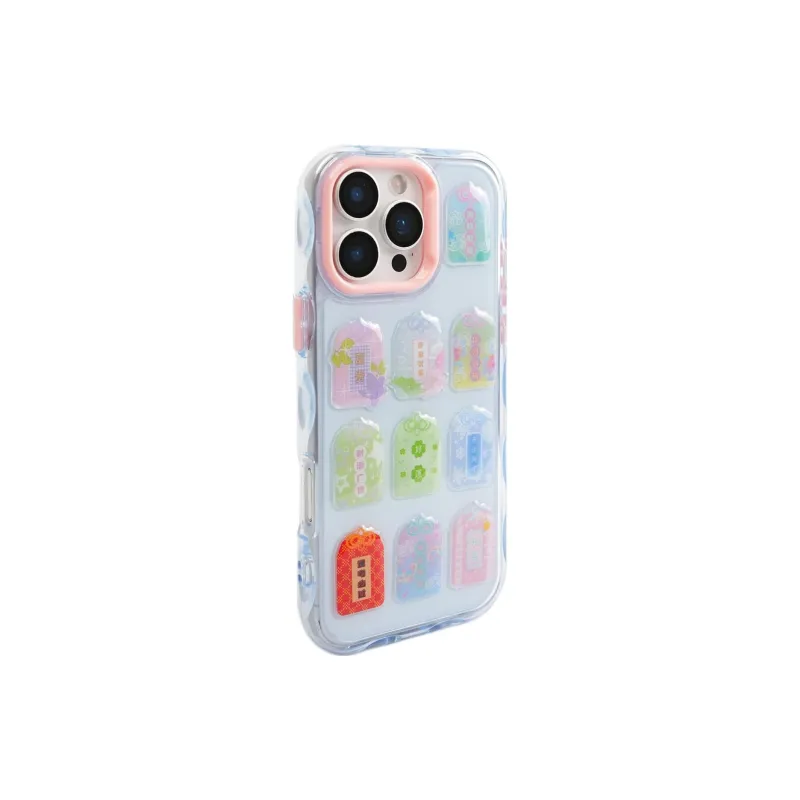 Sopi Acrylic Material 3D Effect Amulet Sticker Phone Cases Compatible With IPhone 16/15 Pro Max/Apple 13/14 Pro/Max-3
