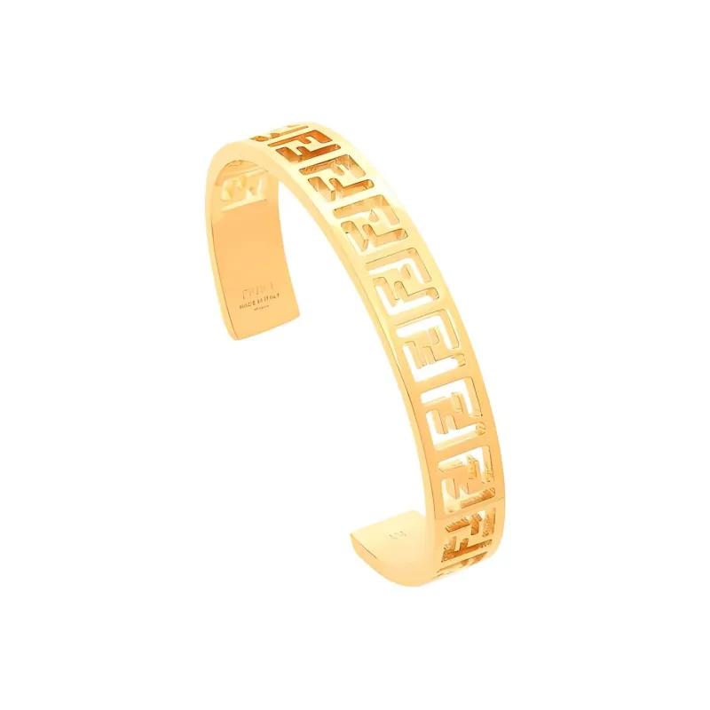 FENDI Bronze Gold-Plated Metal Bangles Women's Gold-1