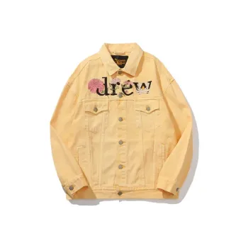 Drew House Letter Logo Series Denim Jackets Unisex Yellow